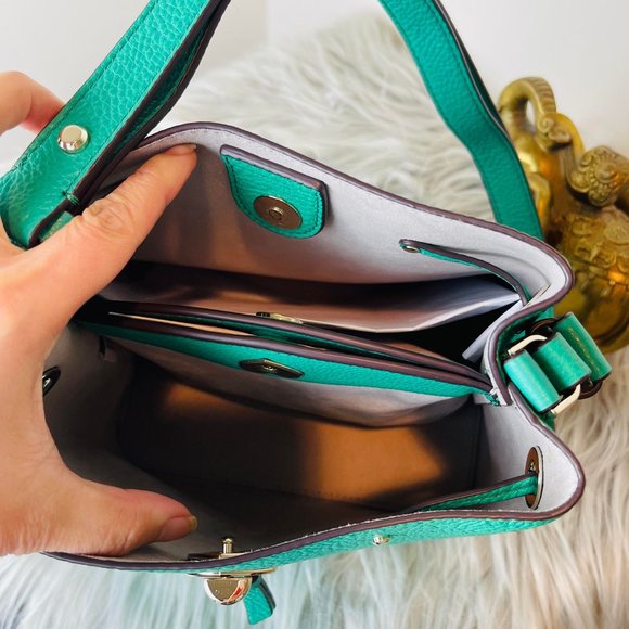 Kate Spade Marti Green Leather Small Bucket Shoulder Bag